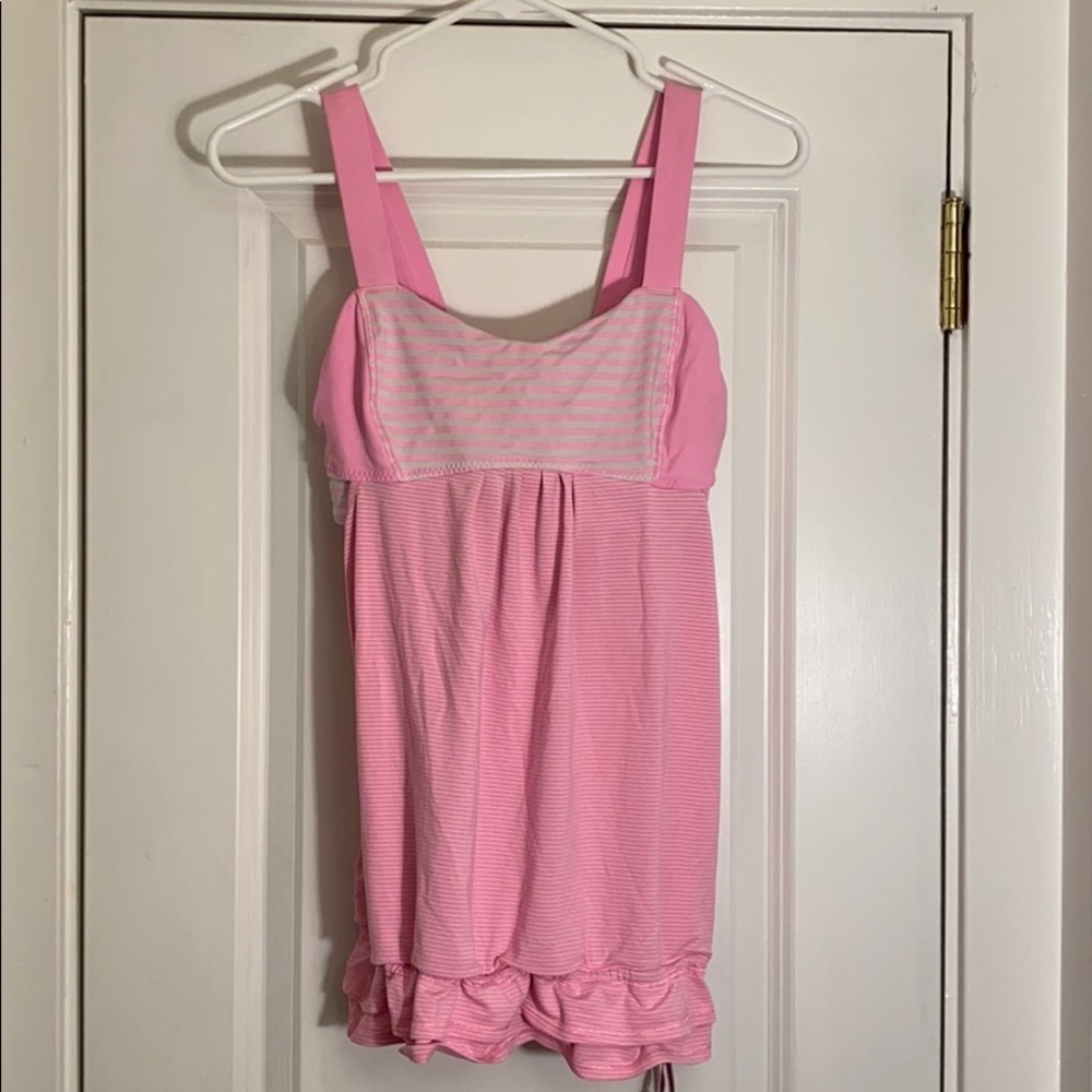 Pink Lululemon workout tank
